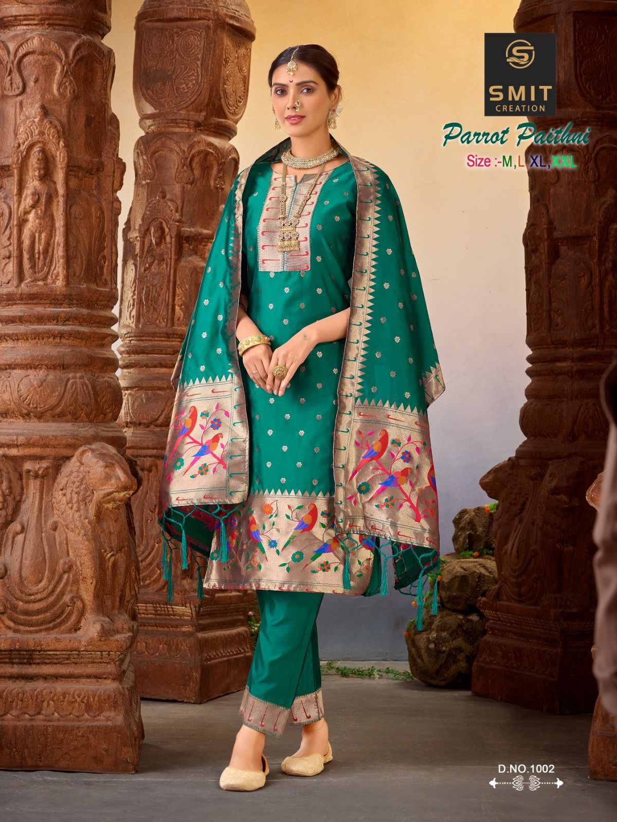 Parrot Paithani Smit Creation Wedding Wear Wholesale Readymade Suit Catalog